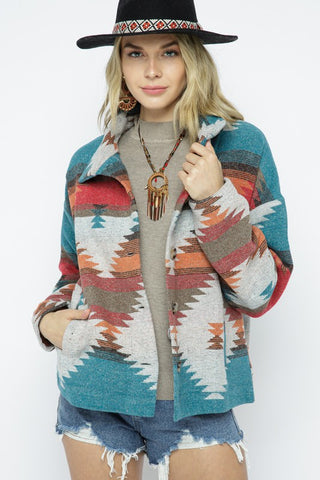 Lightweight Aztec Pattern Jacket *Online Only* - Premium clothing at Lonnys NY - Just $75! Shop Womens clothing now 