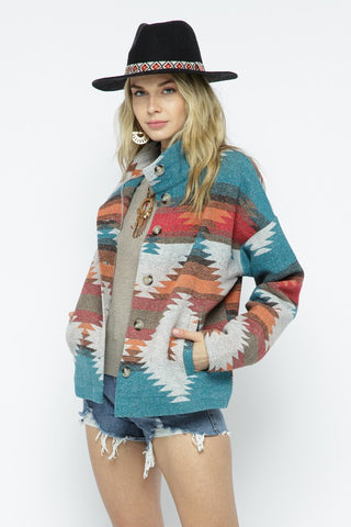 Lightweight Aztec Pattern Jacket *Online Only* - Premium clothing at Lonnys NY - Just $75! Shop Womens clothing now 