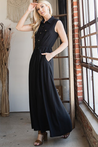 Button Down Maxi Dress *Online Only* - Premium dresses at Lonnys NY - Just $75! Shop Womens clothing now 