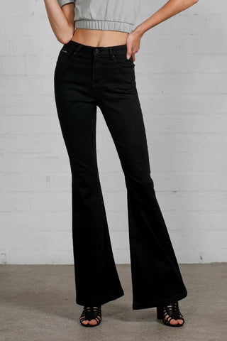 High Rise Wider Black Flare Jeans - Premium clothing at Lonnys NY - Just $88! Shop Womens clothing now 