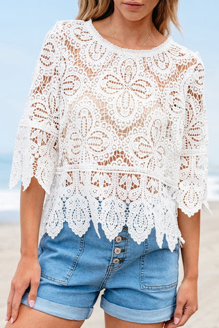 Bohemian Lace Crochet Blouse  *Online Only* - Premium clothing at Lonnys NY - Just $78! Shop Womens clothing now 