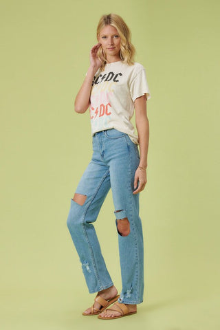 High Rise Distressed Wide Leg Jeans *Online Only* - Premium  at Lonnys NY - Just $90! Shop Womens clothing now 