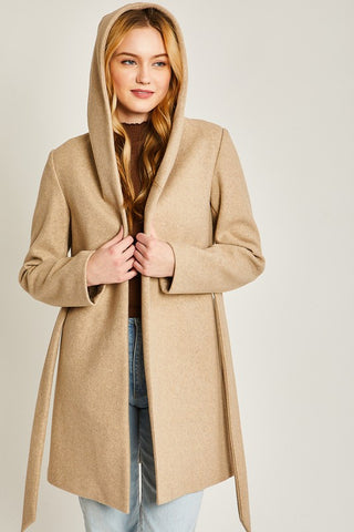 Fleece Belted Hoodie Coat *Online Only* - Premium clothing at Lonnys NY - Just $51! Shop Womens clothing now 