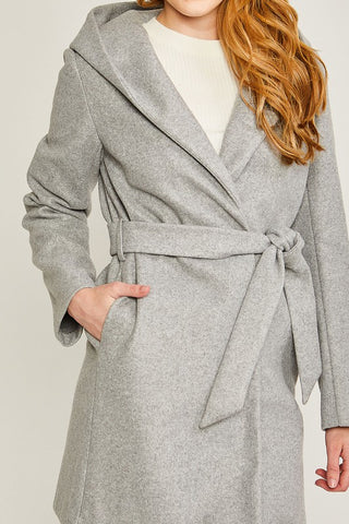 Fleece Belted Hoodie Coat *Online Only* - Premium clothing at Lonnys NY - Just $51! Shop Womens clothing now 