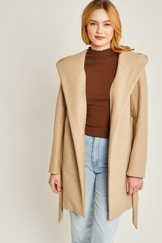 Fleece Belted Hoodie Coat *Online Only* - Premium clothing at Lonnys NY - Just $51! Shop Womens clothing now 