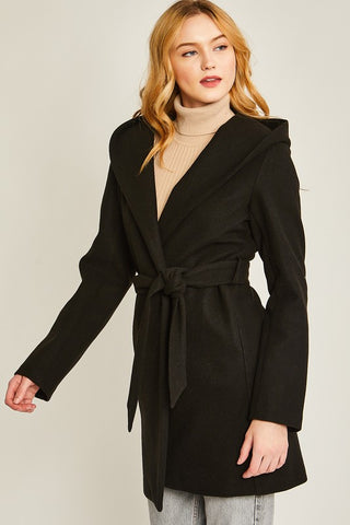 Fleece Belted Hoodie Coat *Online Only* - Premium clothing at Lonnys NY - Just $51! Shop Womens clothing now 