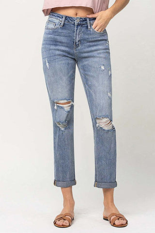 Distressed Stretch Boyfriend *Online Only* - Premium  at Lonnys NY - Just $75! Shop Womens clothing now 