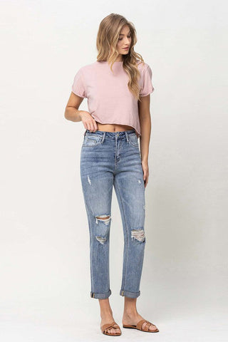 Distressed Stretch Boyfriend *Online Only* - Premium  at Lonnys NY - Just $75! Shop Womens clothing now 