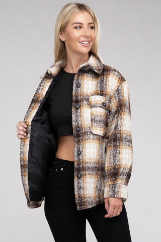 Plaid Flannel Shacket  *Online Only* - Premium clothing at Lonnys NY - Just $40! Shop Womens clothing now 