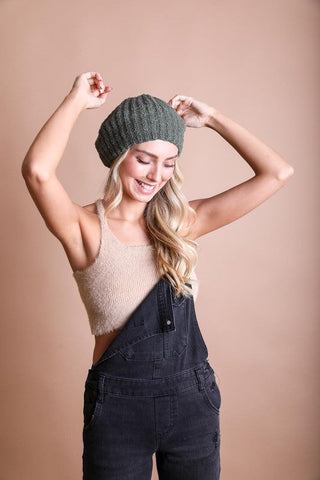 Boucle Rib Knit Beret *Online Only* - Premium  from Leto Accessories - Just $25! Shop now 