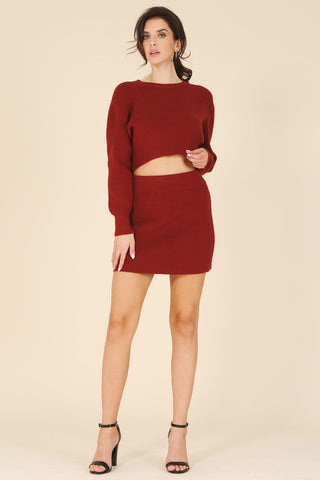 Ribbed Knit Crop Top and Skirt *Online Only* - Premium clothing at Lonnys NY - Just $55! Shop Womens clothing now 