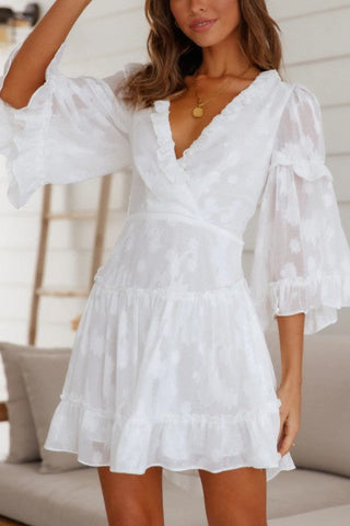Chiffon Ruffle Mini Dress  *Online Only* - Premium  at Lonnys NY - Just $65! Shop Womens clothing now 