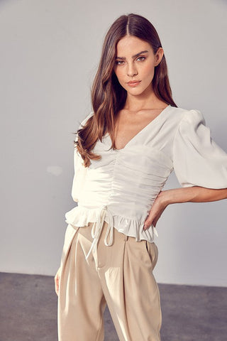 Puff Sleeve Cinched Top   *Online Only* - Premium  from Do + Be Collection - Just $62.20! Shop now 