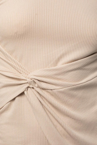 Sleeveless Twist Wrap Rib Midi Dress *Online Only* - Premium  at Lonnys NY - Just $39.88! Shop Womens clothing now 
