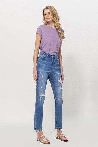 Flying Monkey Distressed Mom Jeans *Online Only* - Premium pants from VERVET by Flying Monkey - Just $62.55! Shop now 