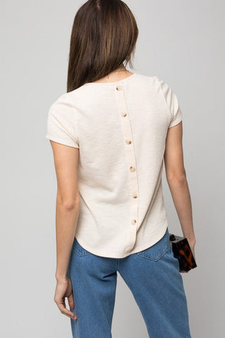 S/S Back Button Down Rib Top * Online Only* - Premium Shirts & Tops at Lonnys NY - Just $43! Shop Womens clothing now 