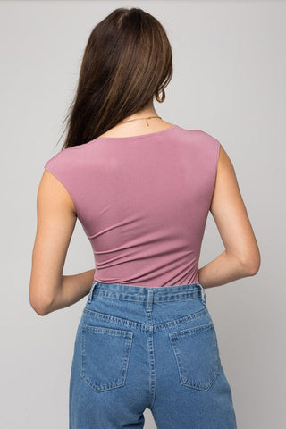 Cap Sleeve Square Neck Bodysuit *Online Only* - Premium  at Lonnys NY - Just $36! Shop Womens clothing now 