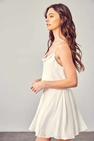 Cowl Neck Beaded Strap Dress  *Online Only* - Premium  at Lonnys NY - Just $92! Shop Womens clothing now 