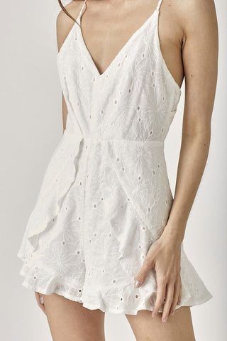 Overlap Ruffled Cami Romper *Online Only* - Premium  at Lonnys NY - Just $75! Shop Womens clothing now 