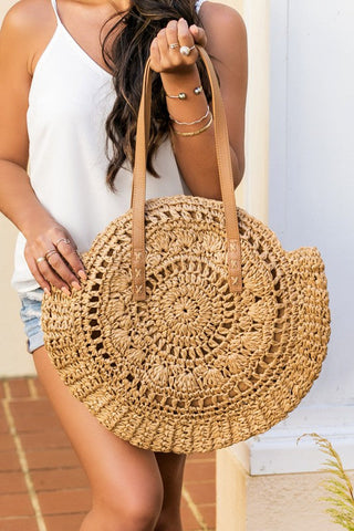 Straw Circle Tote *Online Only* - Premium Bags at Lonnys NY - Just $60! Shop Womens clothing now 