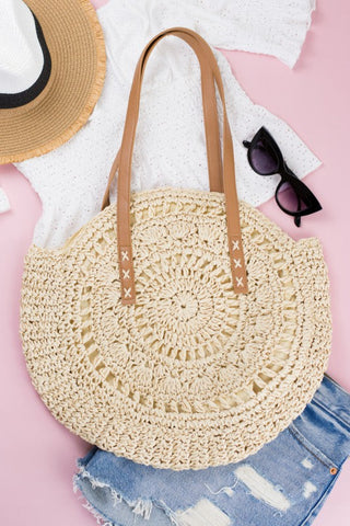 Straw Circle Tote *Online Only* - Premium Bags at Lonnys NY - Just $60! Shop Womens clothing now 