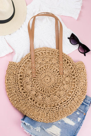 Straw Circle Tote *Online Only* - Premium Bags at Lonnys NY - Just $60! Shop Womens clothing now 