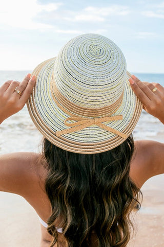 Multi-Stripe Bow Accent Bucket Sunhat  *Online Only* - Premium hats at Lonnys NY - Just $40! Shop Womens clothing now 