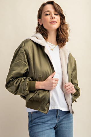 Reversible Fur Lined Bomber Jacket *Online Only* - Premium clothing at Lonnys NY - Just $85! Shop Womens clothing now 