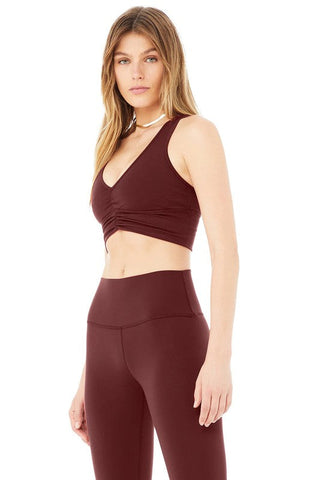 Deep V Drawstring Sports Bra *Online Only* - Premium activewear at Lonnys NY - Just $37.83! Shop Womens clothing now 