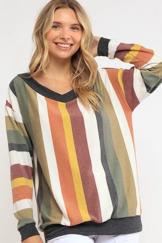 French Terry Wide V Sweatshirt *Online Only* - Premium clothing at Lonnys NY - Just $45! Shop Womens clothing now 