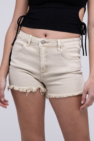 Acid Washed Frayed Cutoff Hem Shorts  *Online Only* - Premium shorts from ZENANA - Just $50! Shop now 