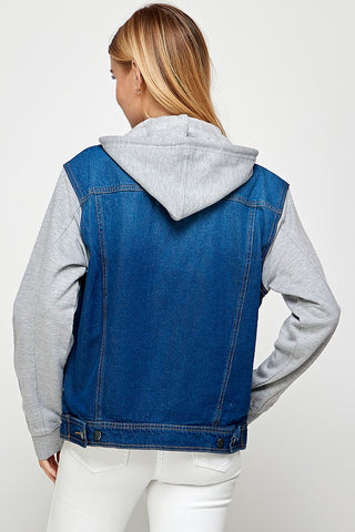 Denim Jacket with Hood *Online Only* - Premium clothing at Lonnys NY - Just $49! Shop Womens clothing now 