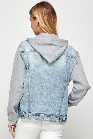 Denim Jacket with Hood *Online Only* - Premium clothing at Lonnys NY - Just $49! Shop Womens clothing now 