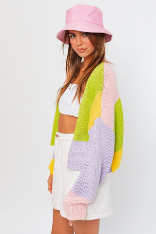Color Block Sweater Cardigan *Online Only* - Premium  at Lonnys NY - Just $75! Shop Womens clothing now 
