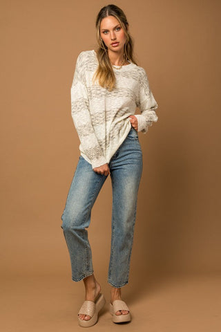 Striped Oversized Sweater  * Online Only* - Premium Shirts & Tops at Lonnys NY - Just $65! Shop Womens clothing now 
