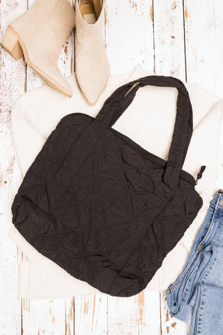 Quilted Tote Bag *Online Only* - Premium clothing at Lonnys NY - Just $48! Shop Womens clothing now 