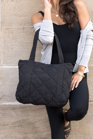 Quilted Tote Bag *Online Only* - Premium clothing at Lonnys NY - Just $48! Shop Womens clothing now 