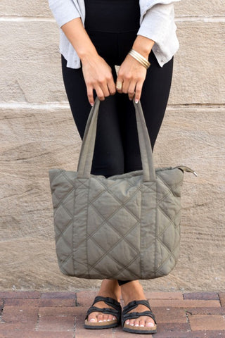 Quilted Tote Bag *Online Only* - Premium clothing at Lonnys NY - Just $48! Shop Womens clothing now 