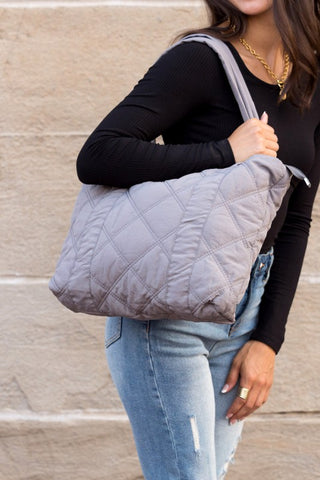 Quilted Tote Bag *Online Only* - Premium clothing at Lonnys NY - Just $48! Shop Womens clothing now 