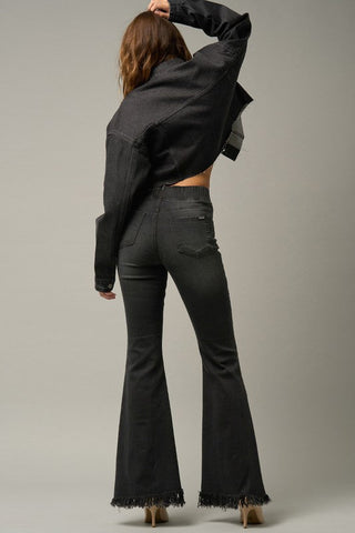 MID-RISE WIDE ELASTIC BANDED FLARE JEANS *Online Only* - Premium  from Insane Gene - Just $84! Shop now 