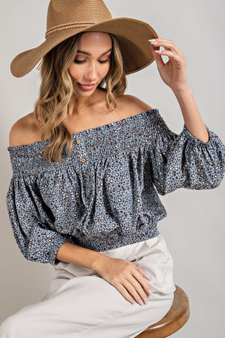 Animal Print Smocked Off the Shoulder Top *Online Only* - Premium  from eesome - Just $42.63! Shop now at Lonnys NY