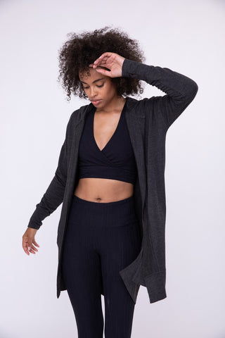 Longline Hooded Cardigan *Online Only* - Premium clothing at Lonnys NY - Just $53! Shop Womens clothing now 