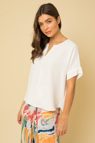 S/S V-Slit Top * Online Only* - Premium tops at Lonnys NY - Just $45! Shop Womens clothing now 