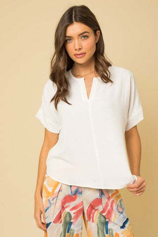 S/S V-Slit Top * Online Only* - Premium tops at Lonnys NY - Just $45! Shop Womens clothing now 