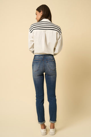 Destroyed Boyfriend Jeans - Premium Jeans at Lonnys NY - Just $74.75! Shop Womens clothing now 