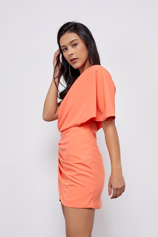 One Shoulder Wrap Dress   *Online Only* - Premium  at Lonnys NY - Just $53.63! Shop Womens clothing now 