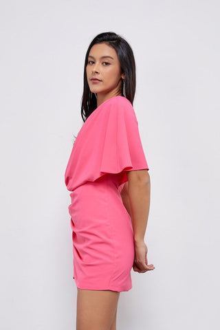 One Shoulder Wrap Dress   *Online Only* - Premium  at Lonnys NY - Just $53.63! Shop Womens clothing now 