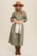 Button Front Puff Sleeve Baby doll Maxi Dress *Online Only*
