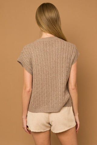 Cable Knit Vest * Online Only* - Premium  at Lonnys NY - Just $48! Shop Womens clothing now 