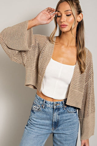 Eyelet Knit Cardigan *Online Only* - Premium  at Lonnys NY - Just $63! Shop Womens clothing now 